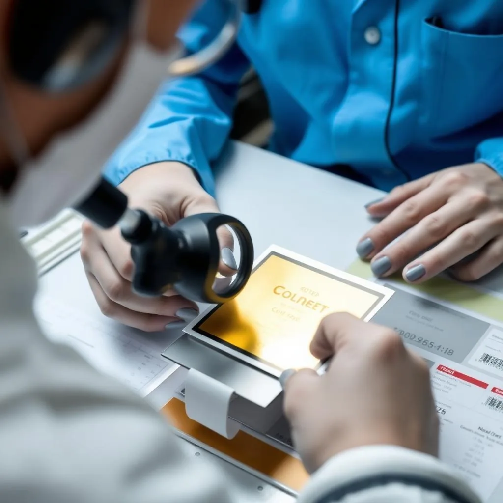 Cold foil sample roll and label test cards for adhesion and overprint testing