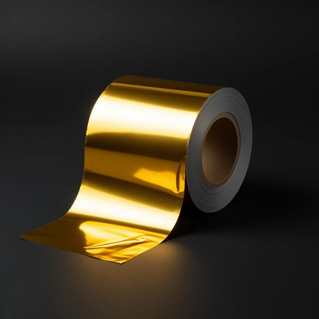 Bright gold cold foil sample roll