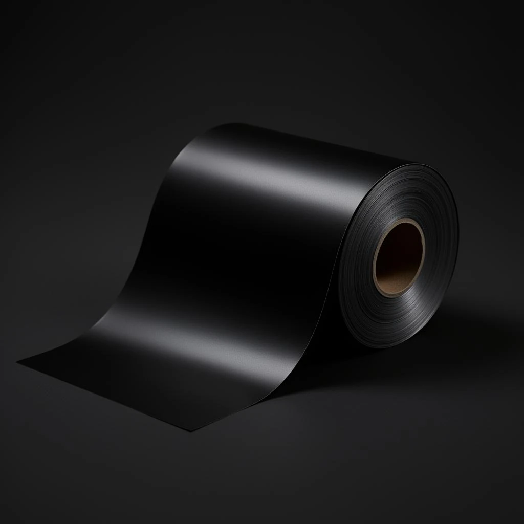 Matte Black cold foil swatch for business cards