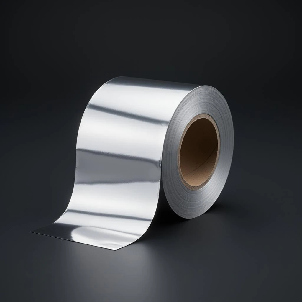 Silver cold foil sample roll